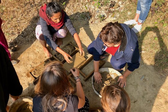 Making adobe bricks